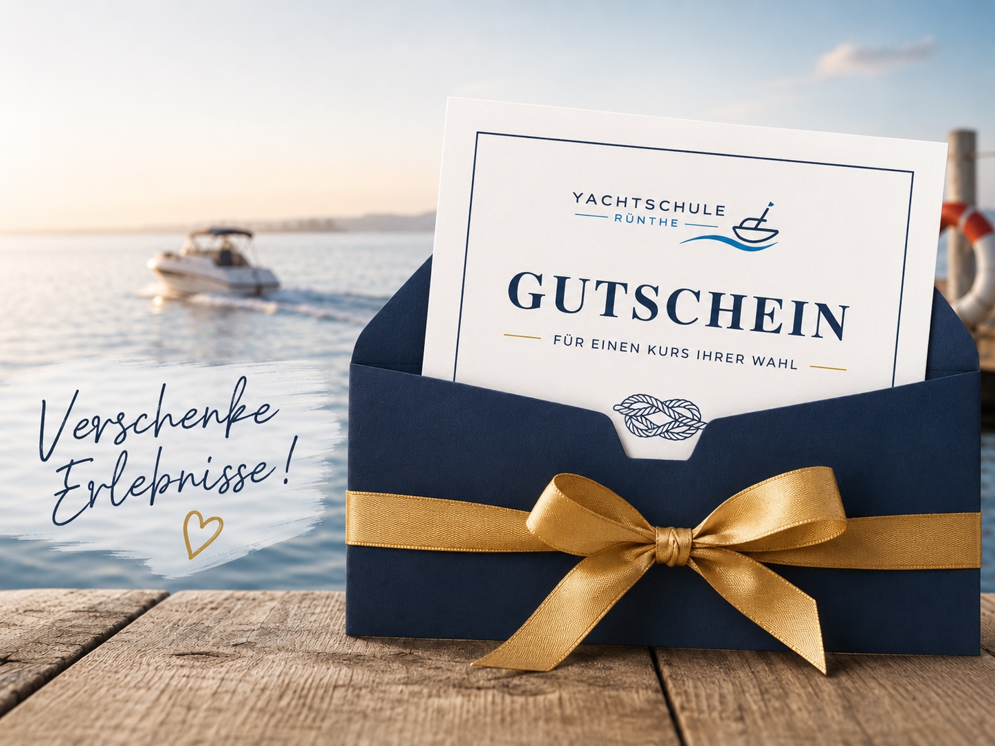 Gutscheinkarte Yachtschule Rünthe – Verschenke Erlebnisse
